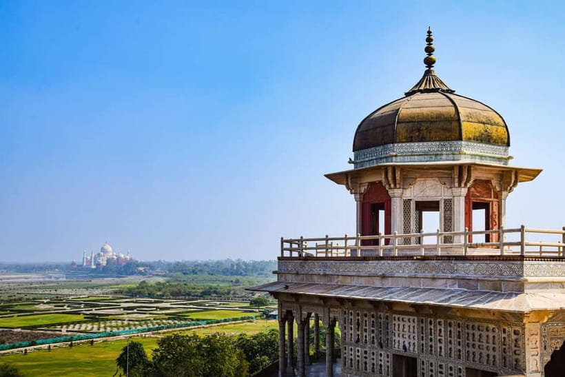 From Jaipur: Agra Private Day Trip with Taj Mahal &Agra Fort - Agra Fort: Mughal power in red sandstone (and a distant Taj view)